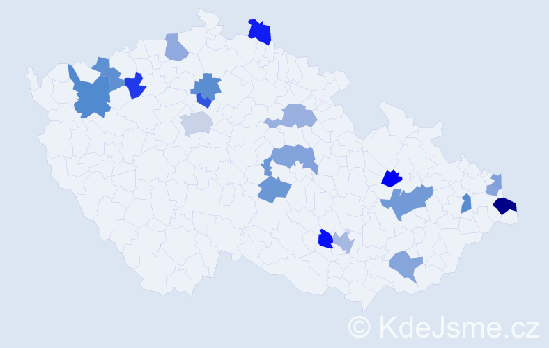 Jméno: 'Ludvik', počet výskytů 27 v celé ČR