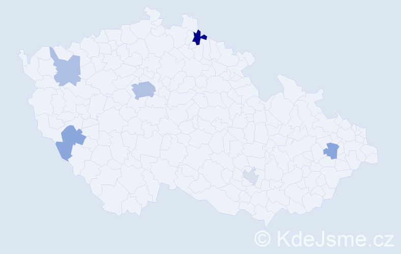 Jméno: 'Hieu', počet výskytů 14 v celé ČR
