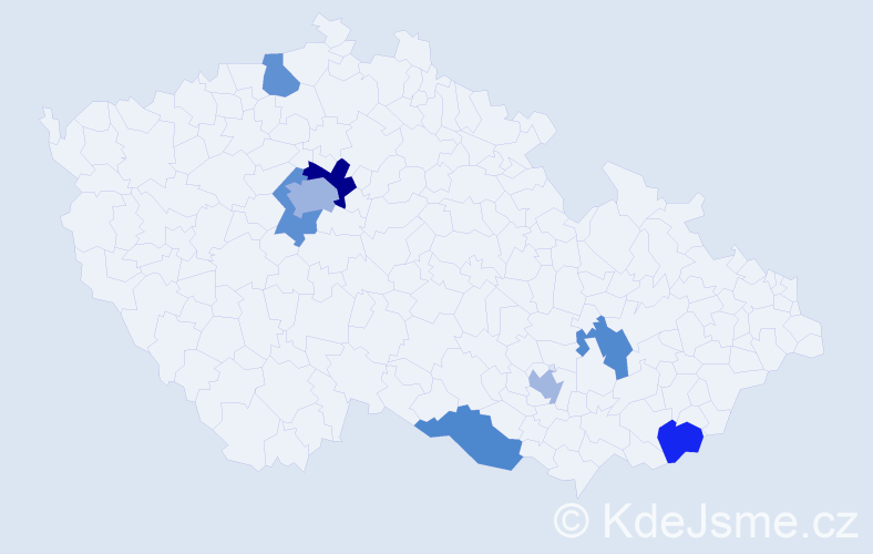 Jméno: 'Mesut', počet výskytů 11 v celé ČR