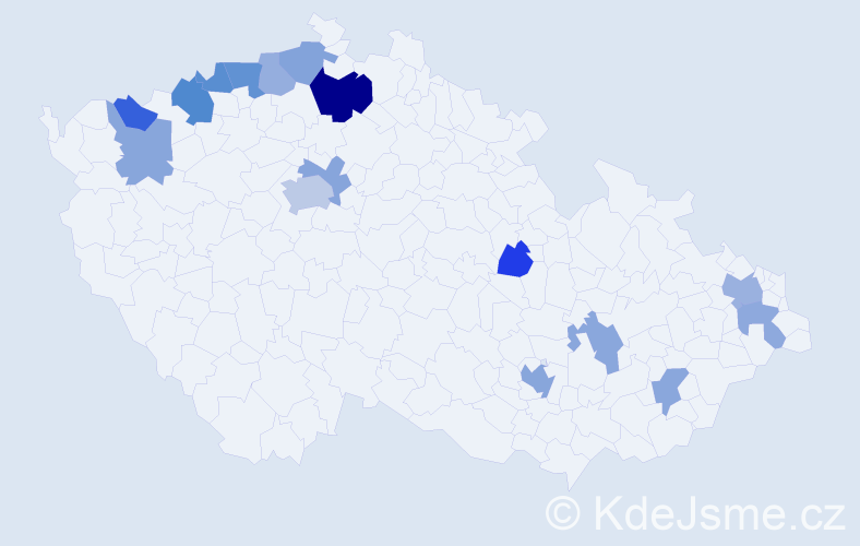 Jméno: 'Roger', počet výskytů 27 v celé ČR