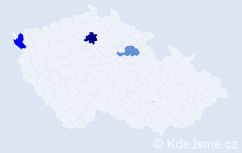 Jméno: 'Geza', počet výskytů 3 v celé ČR