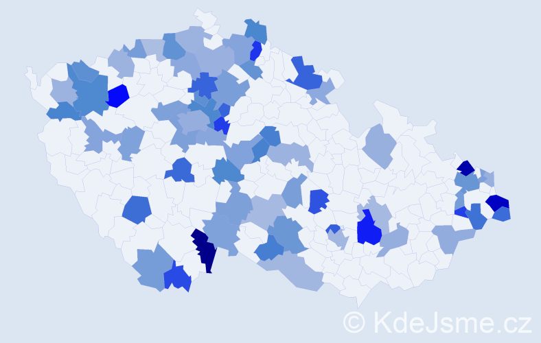 Jméno: 'Lída', počet výskytů 105 v celé ČR