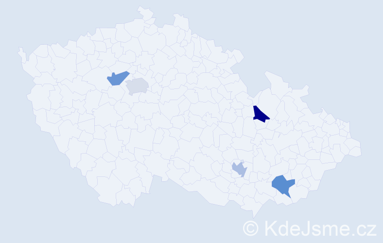 Jméno: 'Dorián', počet výskytů 5 v celé ČR