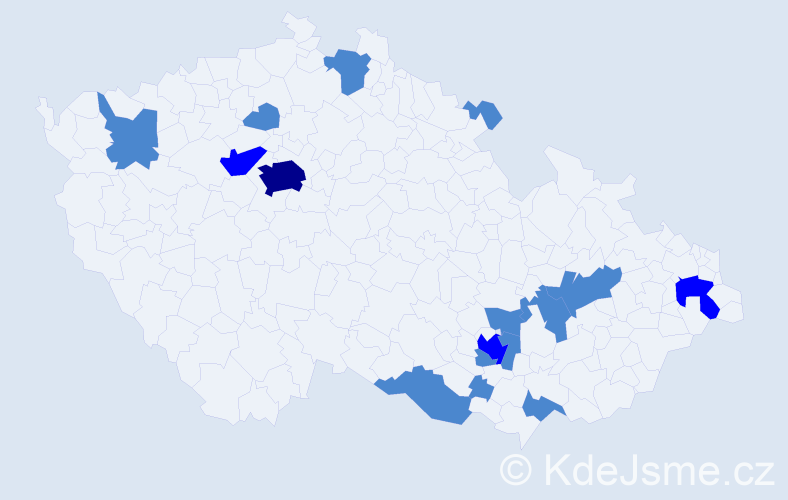 Jméno: 'Larissa', počet výskytů 20 v celé ČR