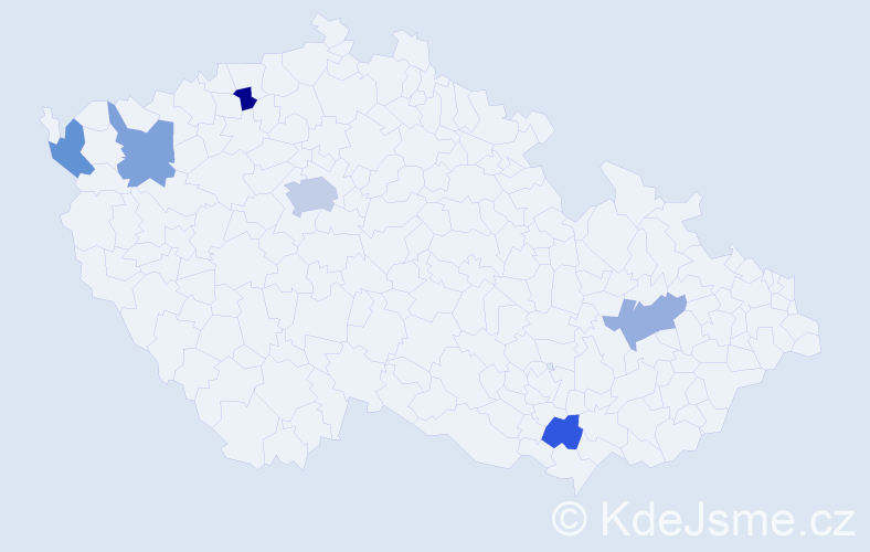 Jméno: 'Claude', počet výskytů 8 v celé ČR