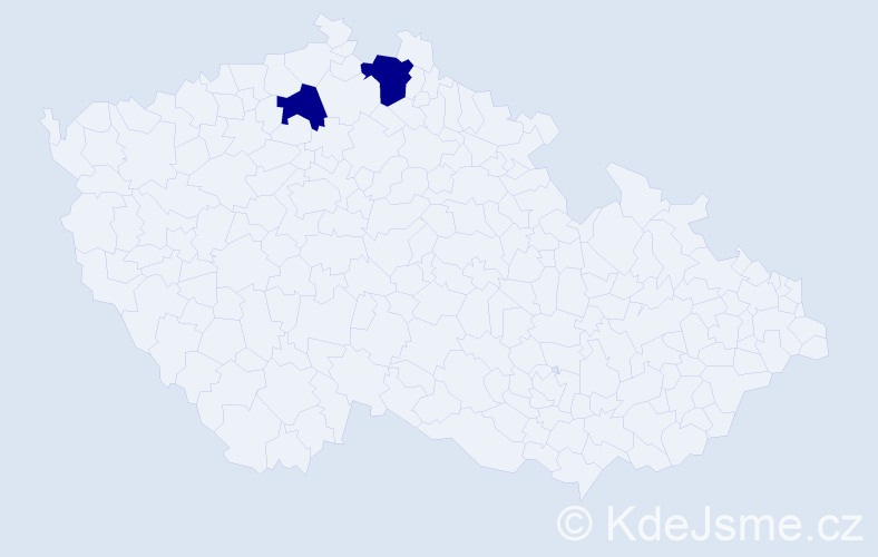Jméno: 'Lorelei', počet výskytů 2 v celé ČR
