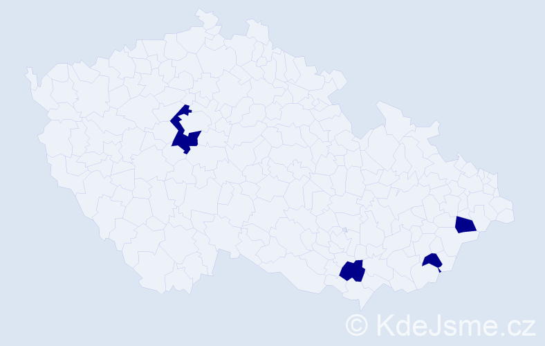 Jméno: 'Juri', počet výskytů 4 v celé ČR