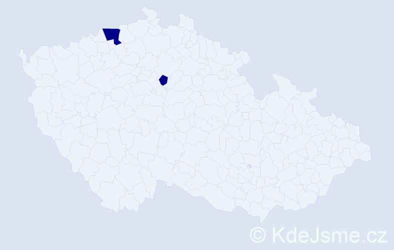 Jméno: 'Elliane', počet výskytů 2 v celé ČR