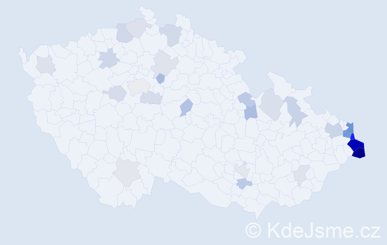 Jméno: 'Mariola', počet výskytů 74 v celé ČR