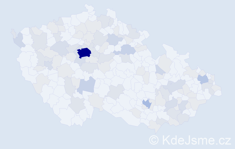 Jméno: 'Danica', počet výskytů 210 v celé ČR