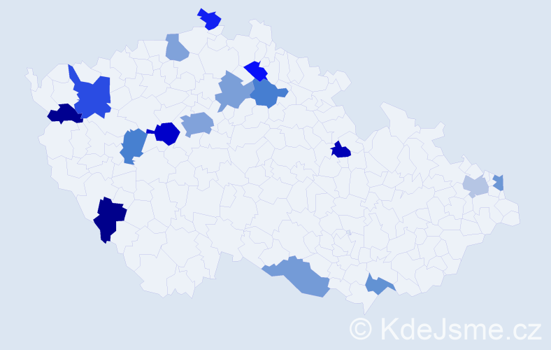 Jméno: 'Kašpar', počet výskytů 24 v celé ČR
