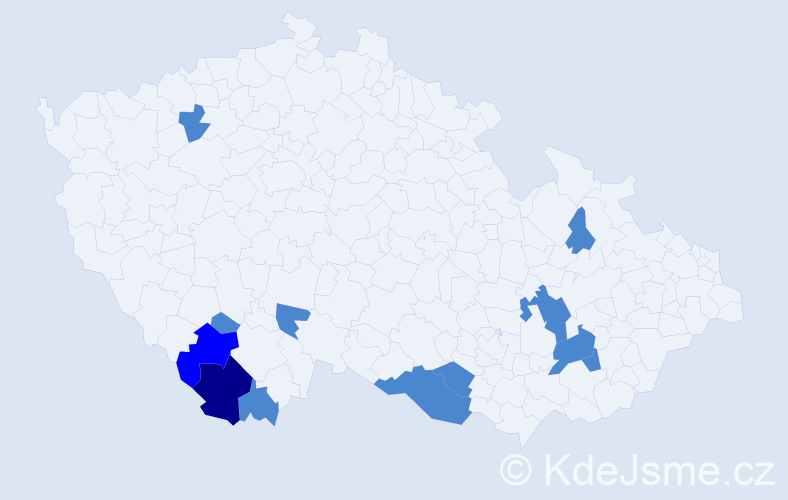 Jméno: 'Lotka', počet výskytů 15 v celé ČR