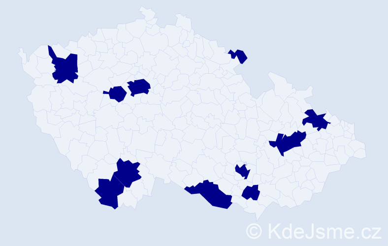 Jméno: 'Jan Michael', počet výskytů 11 v celé ČR