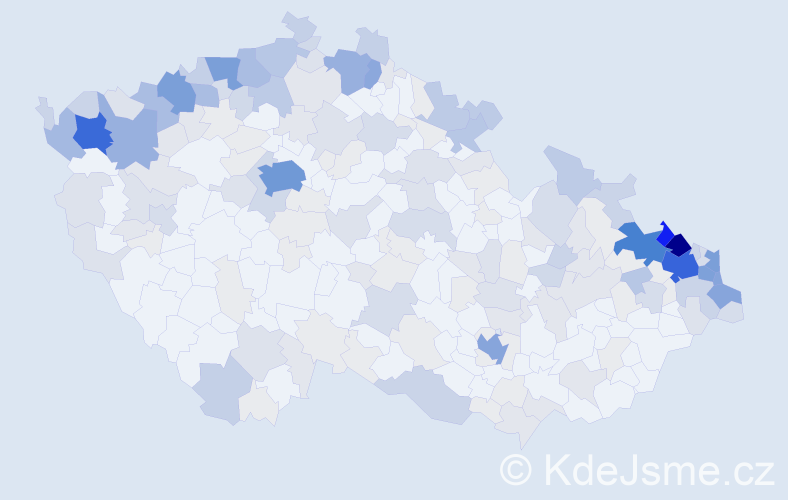 Jméno: 'Gerhard', počet výskytů 820 v celé ČR