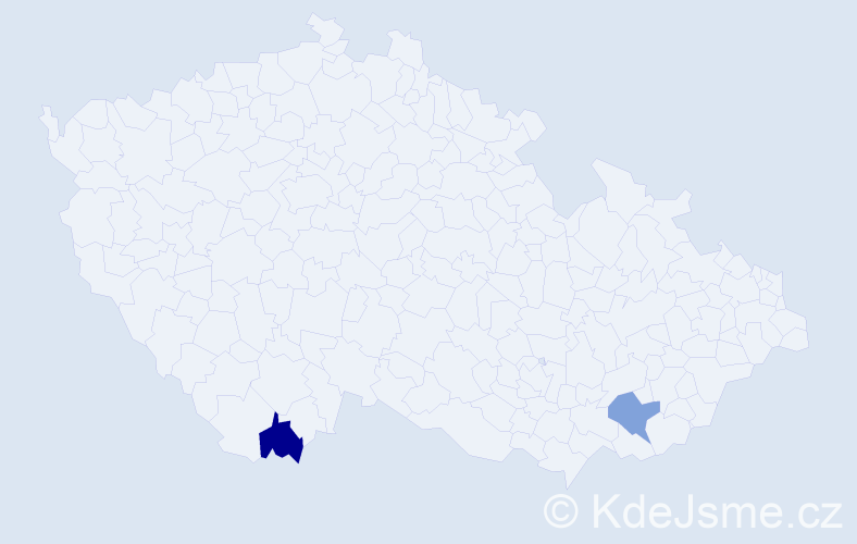 Jméno: 'Eleanora', počet výskytů 2 v celé ČR