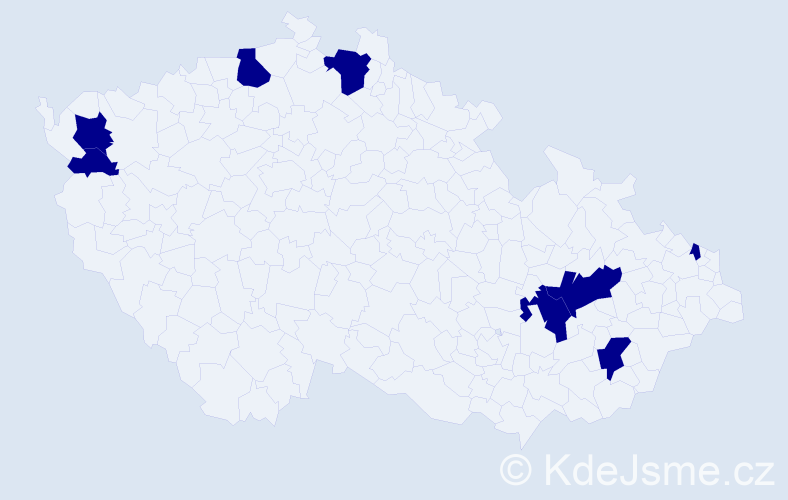 Jméno: 'Mariella', počet výskytů 8 v celé ČR