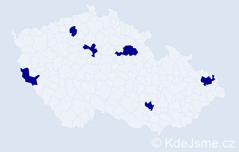 Jméno: 'Alí', počet výskytů 7 v celé ČR