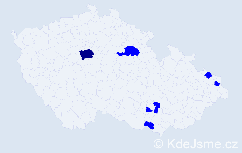 Jméno: 'Georgína', počet výskytů 7 v celé ČR