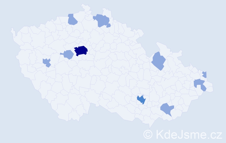 Jméno: 'Antonios', počet výskytů 19 v celé ČR