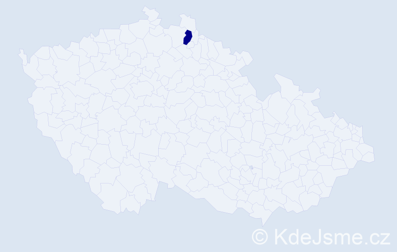 Jméno: 'Shelley Chantal', počet výskytů 1 v celé ČR