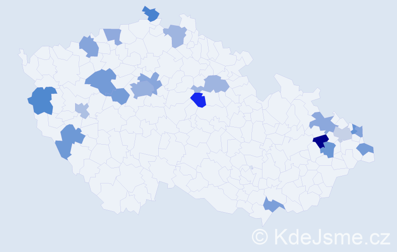 Jméno: 'Xénia', počet výskytů 27 v celé ČR