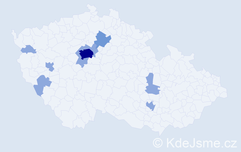 Jméno: 'Ksenija', počet výskytů 16 v celé ČR