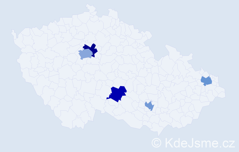 Jméno: 'Mane', počet výskytů 6 v celé ČR
