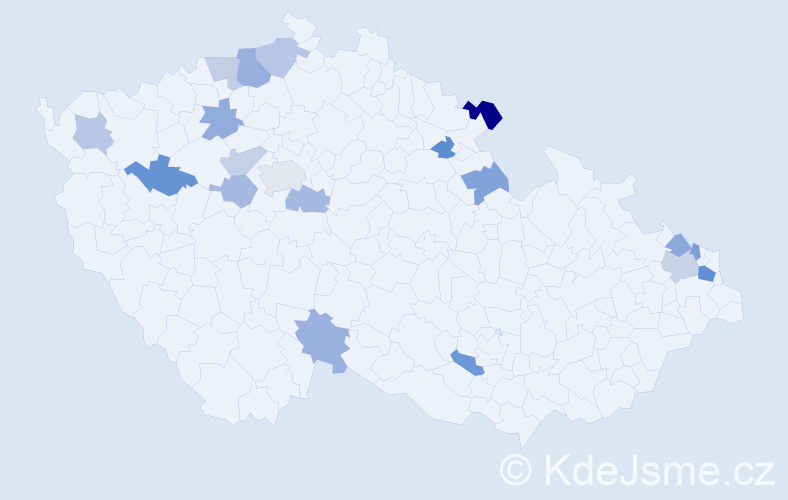 Jméno: 'Vasiľ', počet výskytů 26 v celé ČR