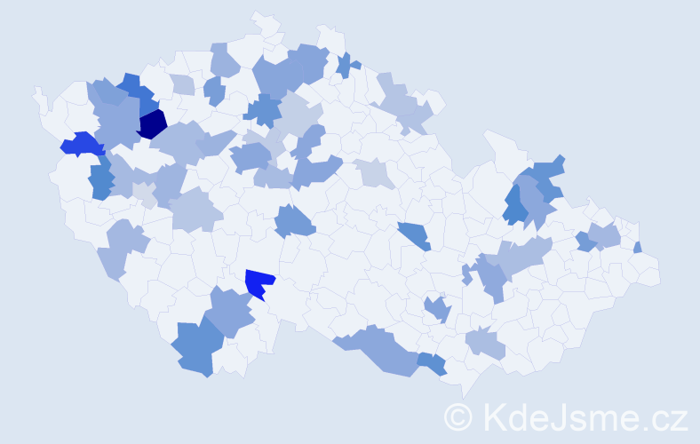Jméno: 'Milka', počet výskytů 92 v celé ČR