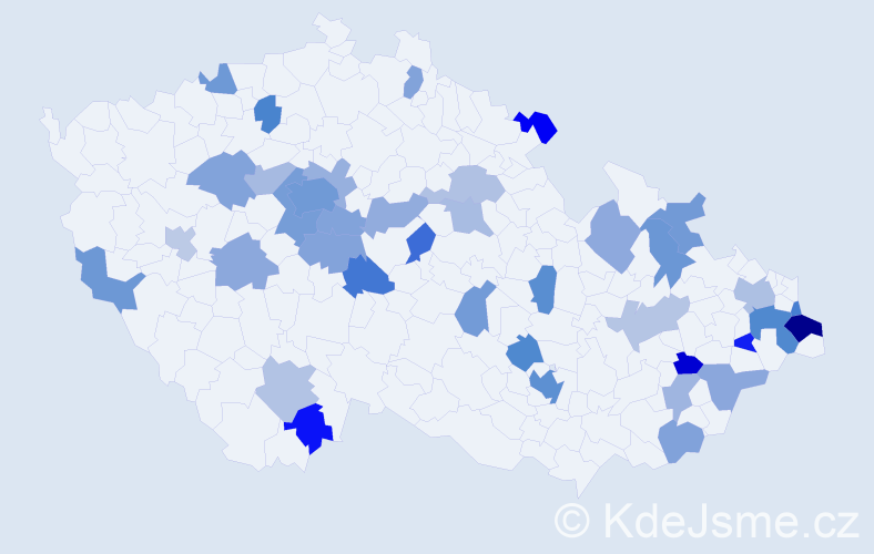 Jméno: 'Natanael', počet výskytů 66 v celé ČR