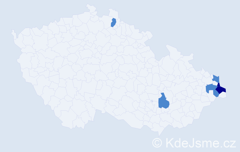 Jméno: 'Bronisława', počet výskytů 11 v celé ČR