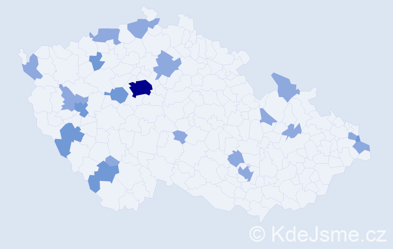 Jméno: 'Emilian', počet výskytů 34 v celé ČR