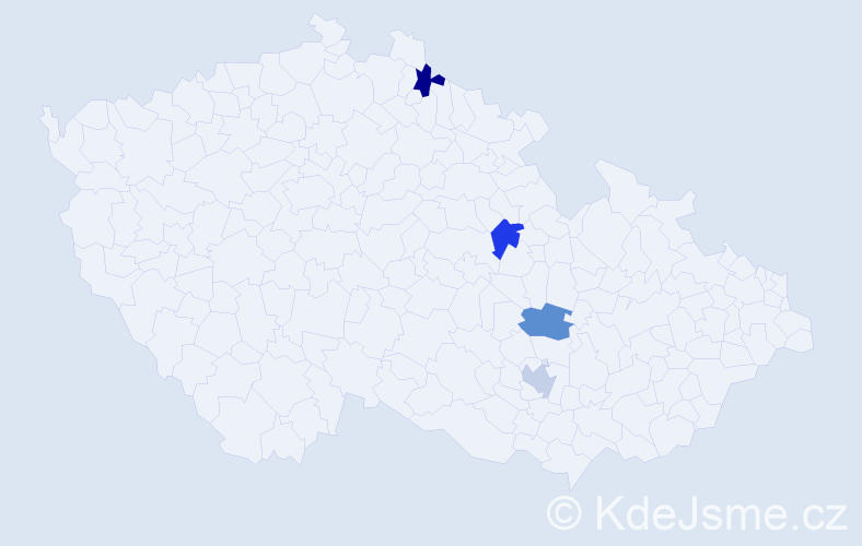 Jméno: 'Veronika Tereza', počet výskytů 4 v celé ČR