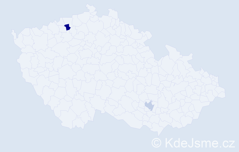 Jméno: 'Chantalle', počet výskytů 2 v celé ČR