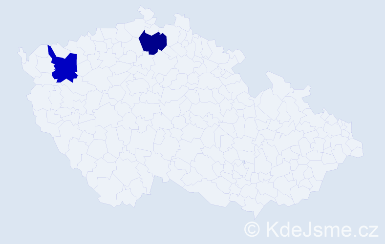 Jméno: 'Khakim', počet výskytů 2 v celé ČR