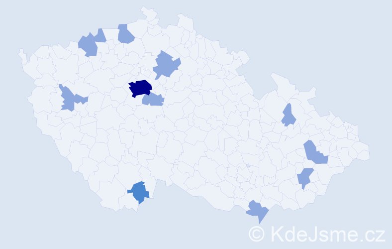 Jméno: 'Mladen', počet výskytů 18 v celé ČR