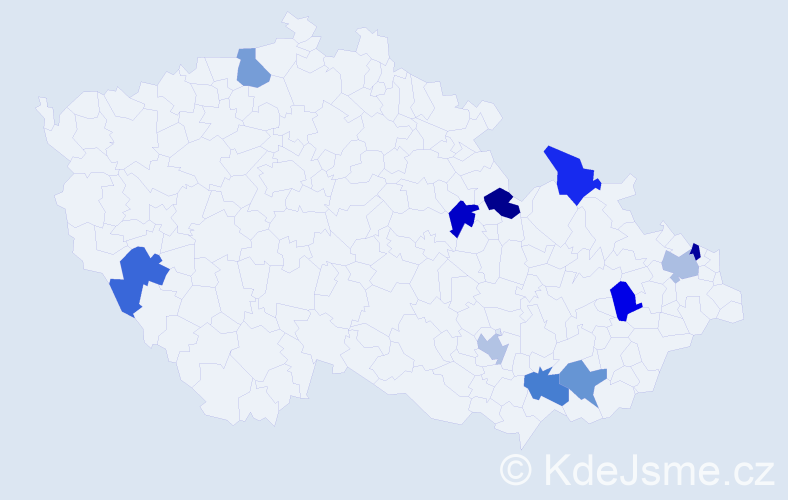 Jméno: 'Baltazár', počet výskytů 11 v celé ČR