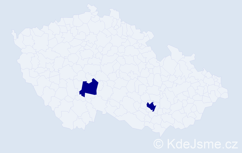 Jméno: 'Cristophe', počet výskytů 2 v celé ČR