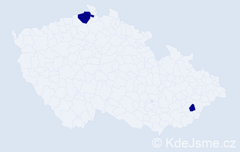 Jméno: 'Milot', počet výskytů 2 v celé ČR