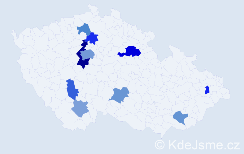 Jméno: 'Kryšpín', počet výskytů 21 v celé ČR