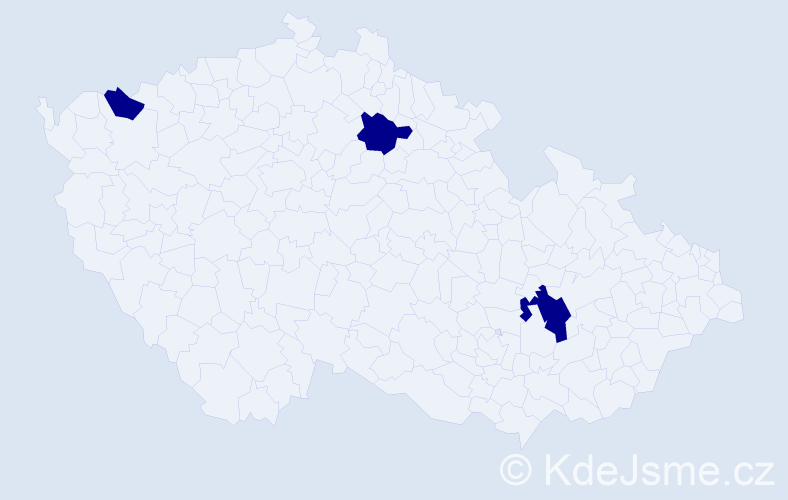 Jméno: 'Khac', počet výskytů 3 v celé ČR