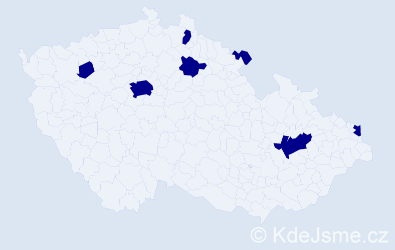 Jméno: 'Albrecht', počet výskytů 7 v celé ČR