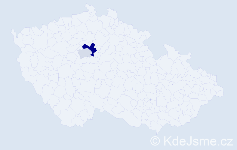 Jméno: 'Najden', počet výskytů 3 v celé ČR