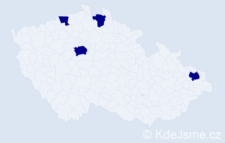 Jméno: 'Klára Natálie', počet výskytů 4 v celé ČR