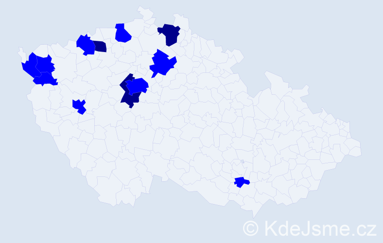 Jméno: 'Achim', počet výskytů 15 v celé ČR