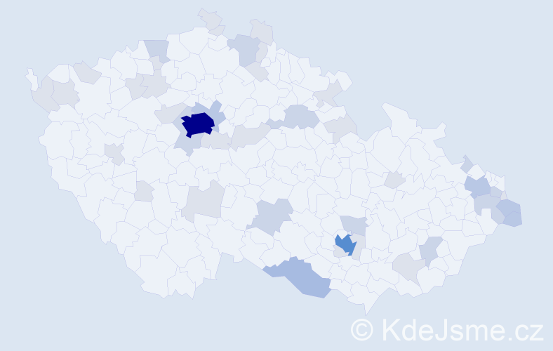 Jméno: 'Klara', počet výskytů 98 v celé ČR