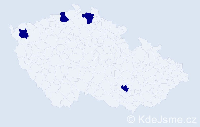 Jméno: 'Iván', počet výskytů 4 v celé ČR