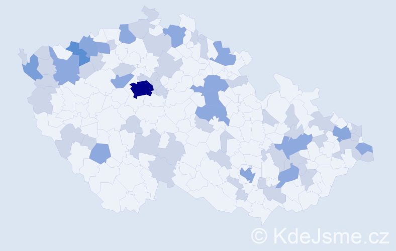 Jméno: 'Mike', počet výskytů 105 v celé ČR
