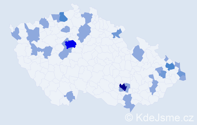 Jméno: 'Kristyna', počet výskytů 50 v celé ČR