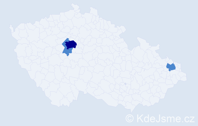 Jméno: 'Habriela', počet výskytů 5 v celé ČR